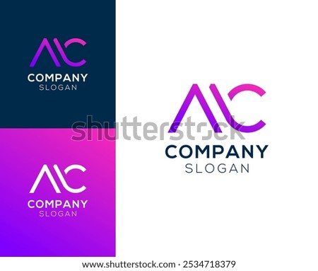 CM MC logo. Letter C with M vector logo design.