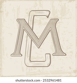 CM, MC, logotipo CM, Letra CM, vetor, logotipo, Iniciais de Monograma de Casamento, Logotipo de Casamento, Monograma de Casamento, Design de Logotipo, Monograma Vintage