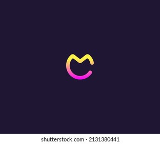 Plantilla vectorial de diseño de logotipo de carta CM