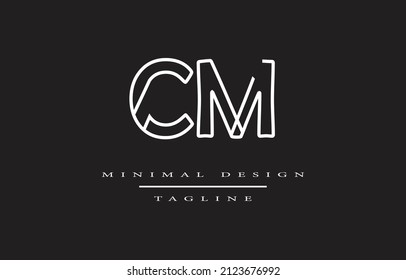 CM oder MC MINIMALIST LOGO DESIGN VEKTOR ART ILLUSTRATION 