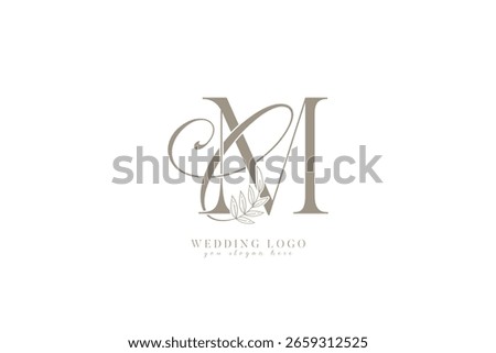 CM MC Monogram wedding logo with initial letters 