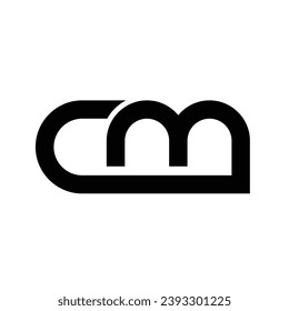 CM Monograma Ilustración de diseño de icono de carta
