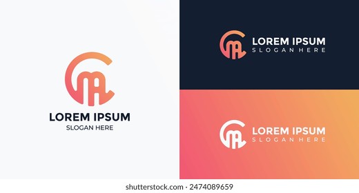 CM Monogram Letter logo icon design