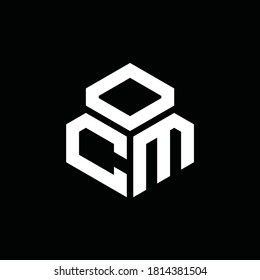 CM monogram logo with 3 cube style design template isolated on black background