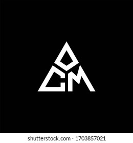 CM monogram logo with 3 pieces shape isolated on triangle design template