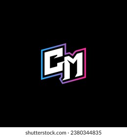 CM monogram logo design with abstract shape concept in vector