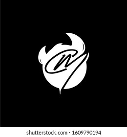 CM monster logo design premium