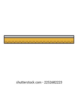 Cm ruler icon. Outline cm ruler vector icon color flat isolated on white