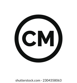 CM trademark icon isolated on white background