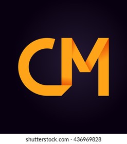 CM Two letter composition for initial, logo or signature