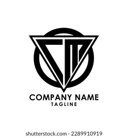 cm typography logo design alphabet