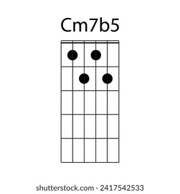 Cm7b5 guitar chord icon vector illustration design