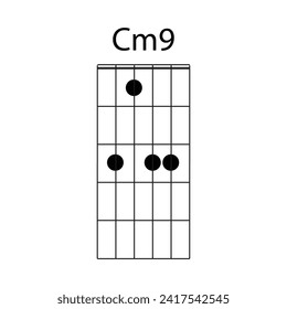 Cm9 guitar chord icon vector illustration design