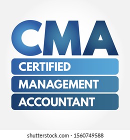 CMA - Certified Management Accountant acronym, business concept background