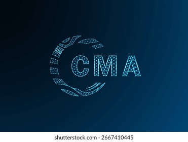 CMA Logo-Vektordesign mit Low-Poly-Buchstaben. CMA Logodesign mit niedrigem Poly. CMA einzigartiges Low-Poly-Logo-Design.