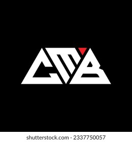 Diseño del logotipo de la letra del triángulo CMB con forma de triángulo. Monograma de diseño del logotipo del triángulo CMB. Plantilla de logotipo vectorial de triángulo CMB con color rojo. Logo triangular CMB Diseño sencillo, elegante y lujoso.