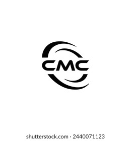 Logo de CMC. Diseño C M C. Letra blanca CMC. CMC, C M C diseño del logotipo de la letra. Letra inicial CMC vinculado círculo mayúscula monograma logo. diseño. logotipo superior, más reciente, destacado,