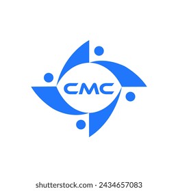 CMC logo. White CMC letter . C M C letter logo design. Initial CMC linked circle uppercase monogram. C M C letter logo vector design. CMC letter logo design. 