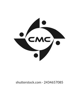 CMC-Logo. Weißer CMC-Buchstabe . C M C-Buchstabe Logo Design. Ursprüngliches CMC-Monogramm in Großbuchstaben. C M C Buchstabe Logo Vektor-Design. CMC-Logo-Design. 