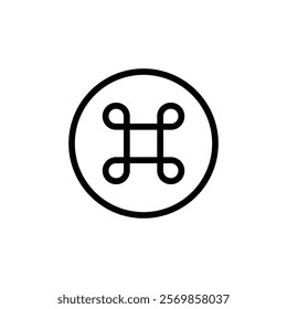 Cmd or command icon Black and white outline vector