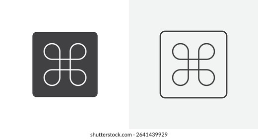 Cmd or command icon Line graphics illustration
