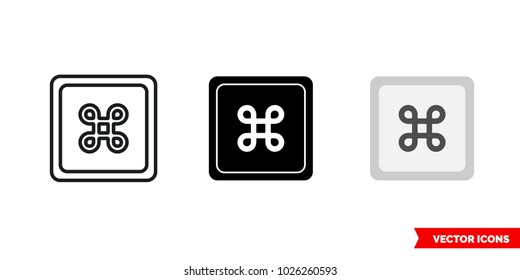 CMD icon of 3 types: color, black and white, outline. Isolated vector sign symbol.