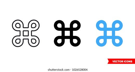 CMD icon of 3 types: color, black and white, outline. Isolated vector sign symbol.