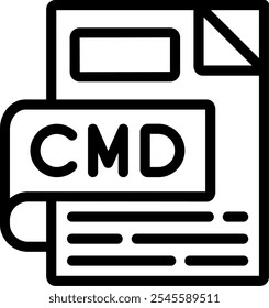 Design de vetor de ícone de linha CMD