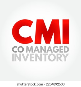 CMI Co Managed Inventory - business arrangement made between the supplier and the customer, acronym text concept background