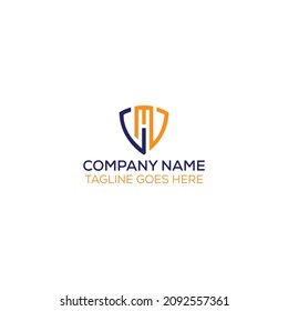 CMJ, CM or JMC shield logo design vector