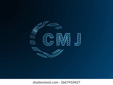 CMJ baixo poli letra logotipo vetor design. CMJ design de logotipo poli inferior. CMJ único baixo design de logotipo poli.
