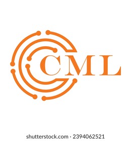 CML letter design. CML letter technology logo design on white background. CML Monogram logo design for entrepreneur and business