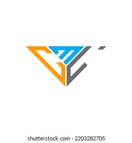 CML letter logo creative design with vector graphic, CML simple and modern logo in triangle shape.