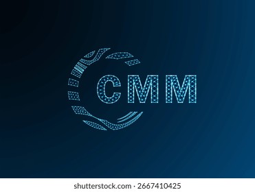 CMM baixo poli letra logotipo vetor design. Design de logotipo poli inferior CMM. CMM exclusivo baixo design de logotipo poli.