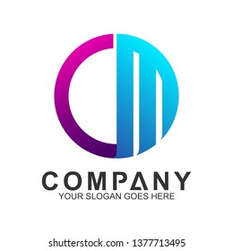 CM/MC Logo,Vector Logo Letter C And Letter M In Unity,Letter Combination Business Logo Template