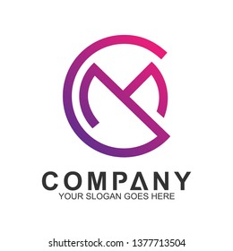 CM/MC Logo,Vector Logo Letter C And Letter M In Unity,Letter Combination Business Logo Template