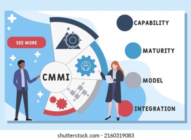 CMMI - Capability Maturity Model Integration  acronym. business concept background. vector illustration concept with keywords and icons. lettering illustration with icons for web banner, flyer