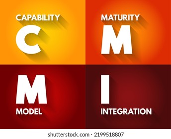 CMMI - Capability Maturity Model Integration Is A Process Level Improvement Training And Appraisal Program, Acronym Concept Background