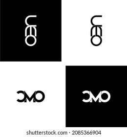 cmo letter initial monogram logo design set