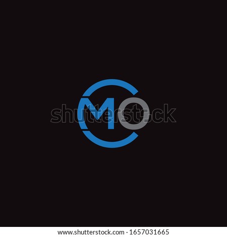 CMO , MCO unique monogram style logo design with blue and grey. Stock photo © 