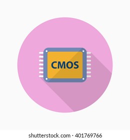 CMOS icon , Vector flat long shadow design.