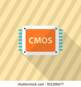 CMOS icon , Vector flat long shadow design.