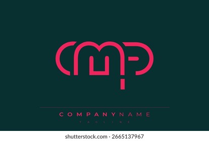 Design de logotipo de letra abstrata CMP. Design de logotipo comercial moderno com tipografia abstrata e estilo contemporâneo