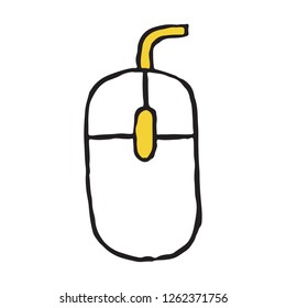 Cmputer mouse storage doodle icon. Vector illustration