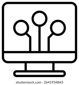 Cmputer technology icon Thin line vector design