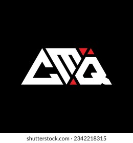 CMQ triangle letter logo design with triangle shape. CMQ triangle logo design monogram. CMQ triangle vector logo template with red color. CMQ triangular logo Simple, Elegant, and Luxurious design.