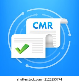 CMR transport document. Business icon. International transportation regulation. Vector stock illustration.