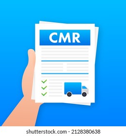CMR transport document. Business icon. International transportation regulation. Vector stock illustration.