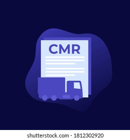 CMR transport document icon, vector