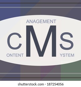 CMS abstract poster retro design illustration